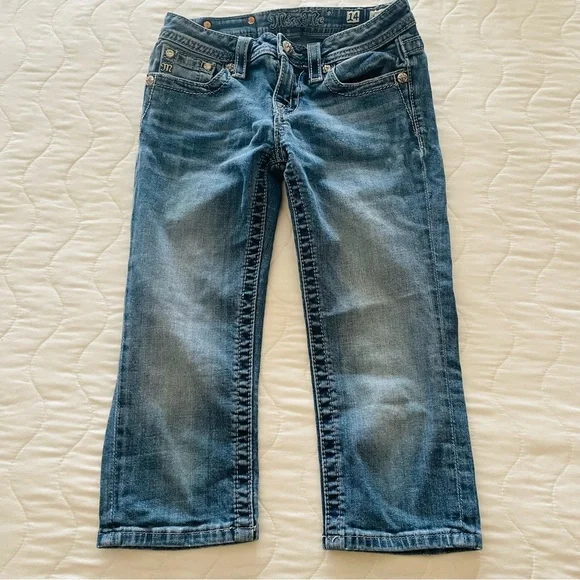 Girls Miss Me crop jeans, SZ 14 - Picture 4 of 6